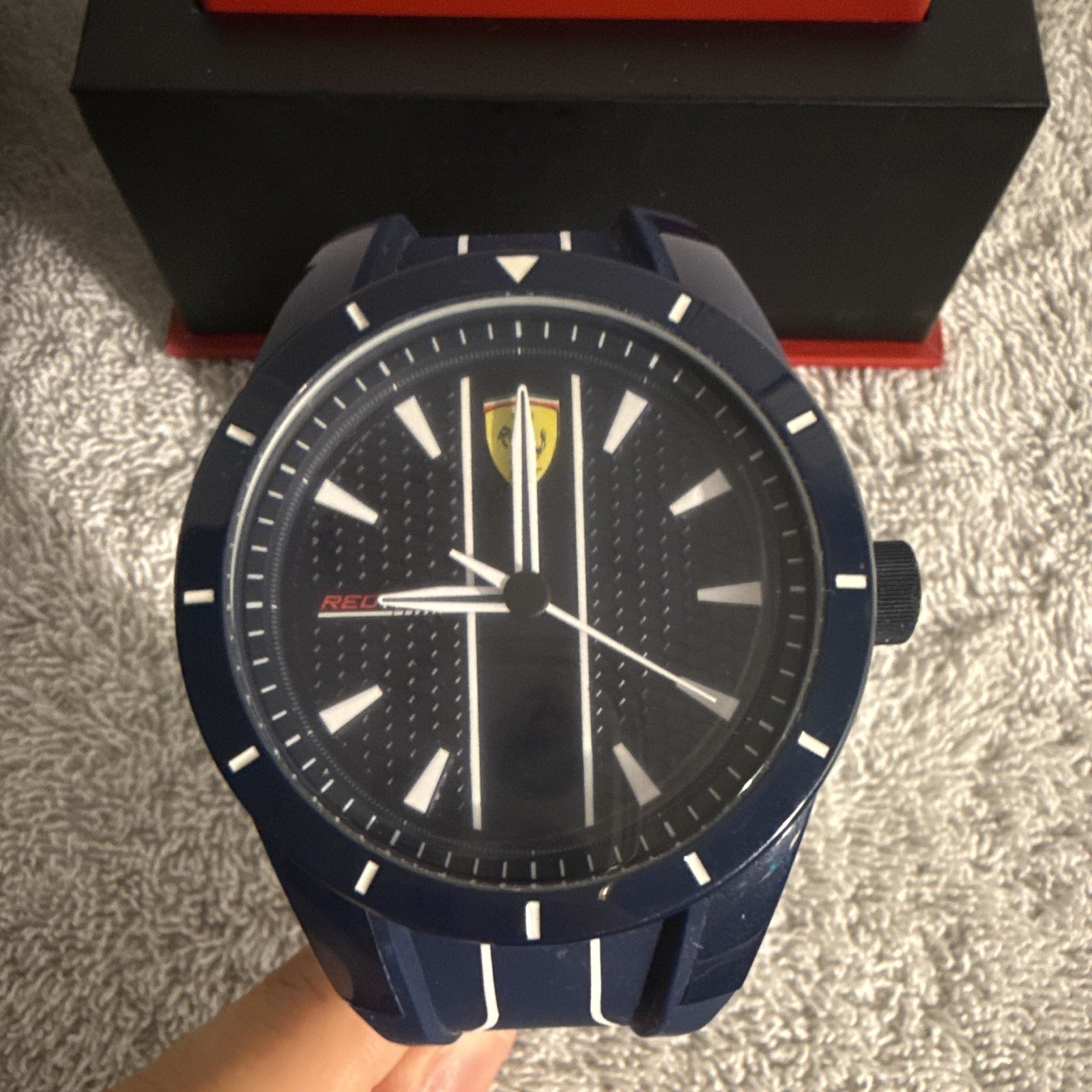 Ferrari RedRev Men’s Analog Watch Date 44mm Blue Rubber Strap w/ Box and papers