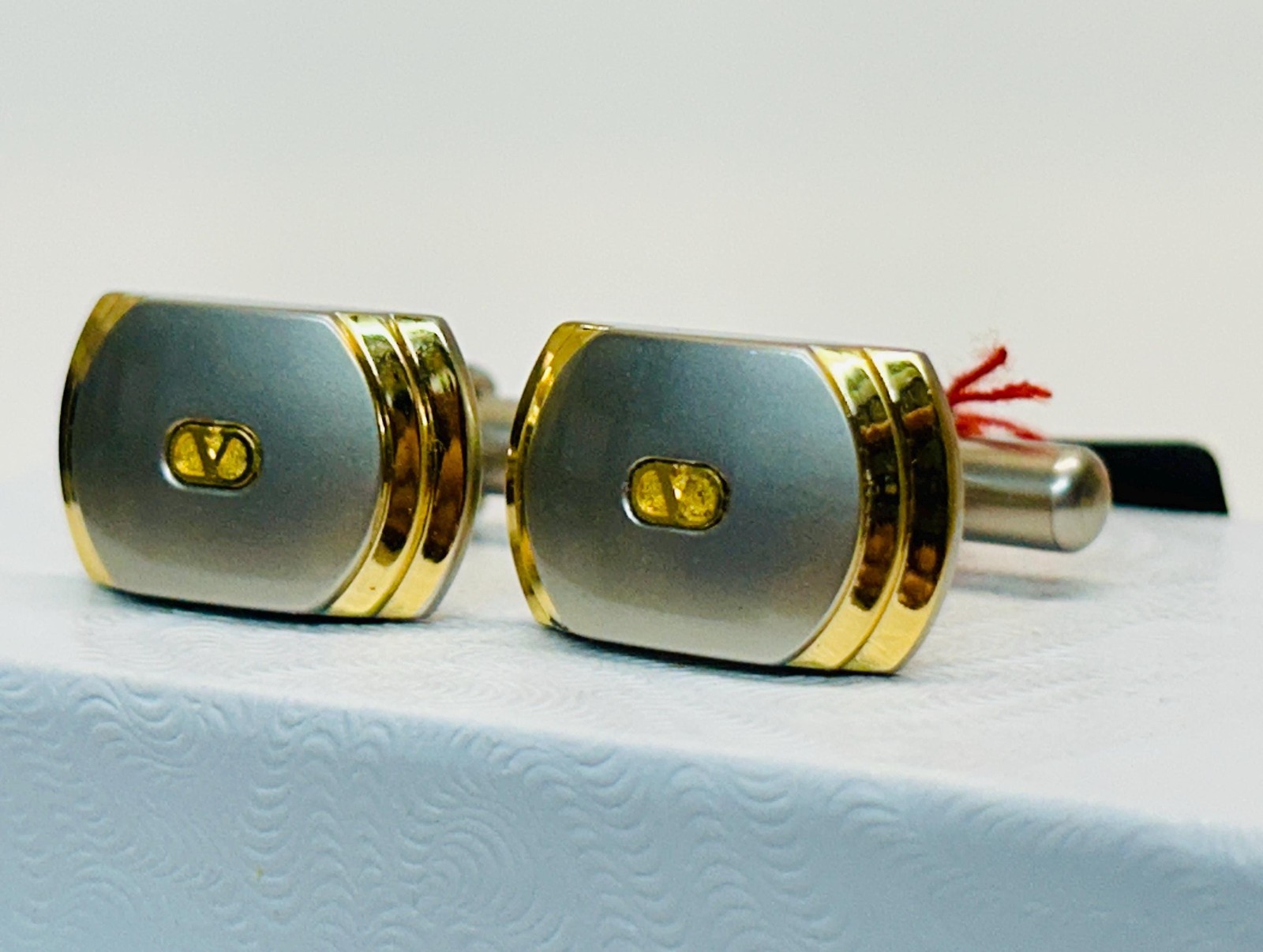 Valentino Cufflinks V Logo Authentic Designer Gift for Him