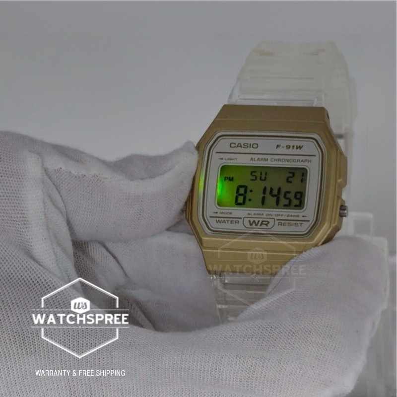 Casio Digital Transparent Resin Band Watch F91WS-7A2 F-91WS-7A2