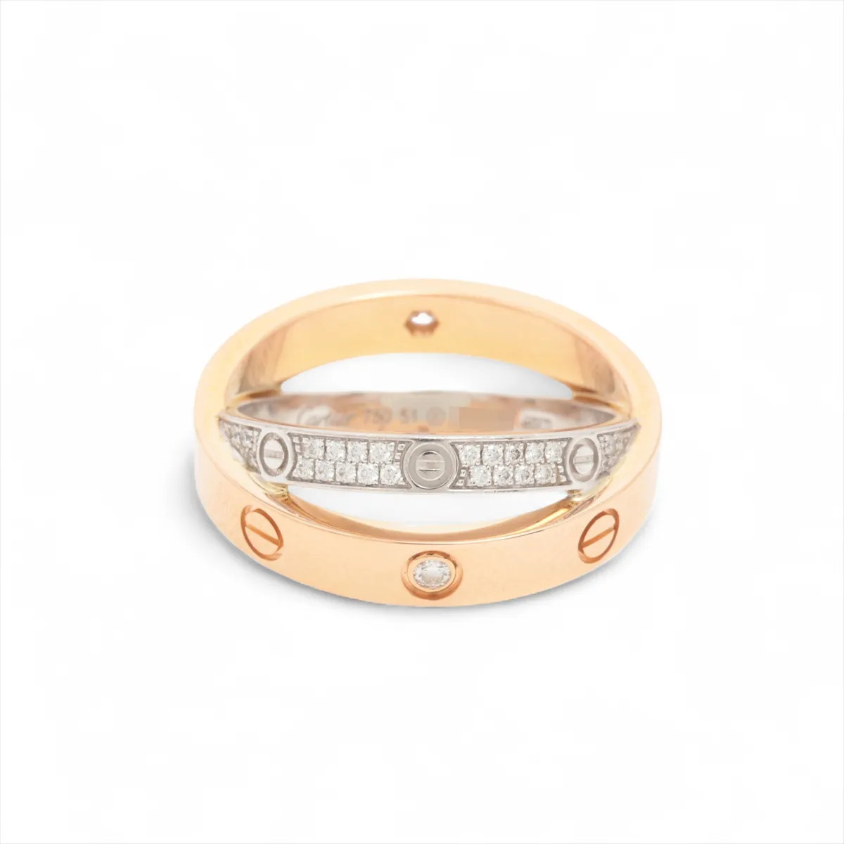 Cartier Be Love full diamond Ring 750(PG×WG) 6.6g 51