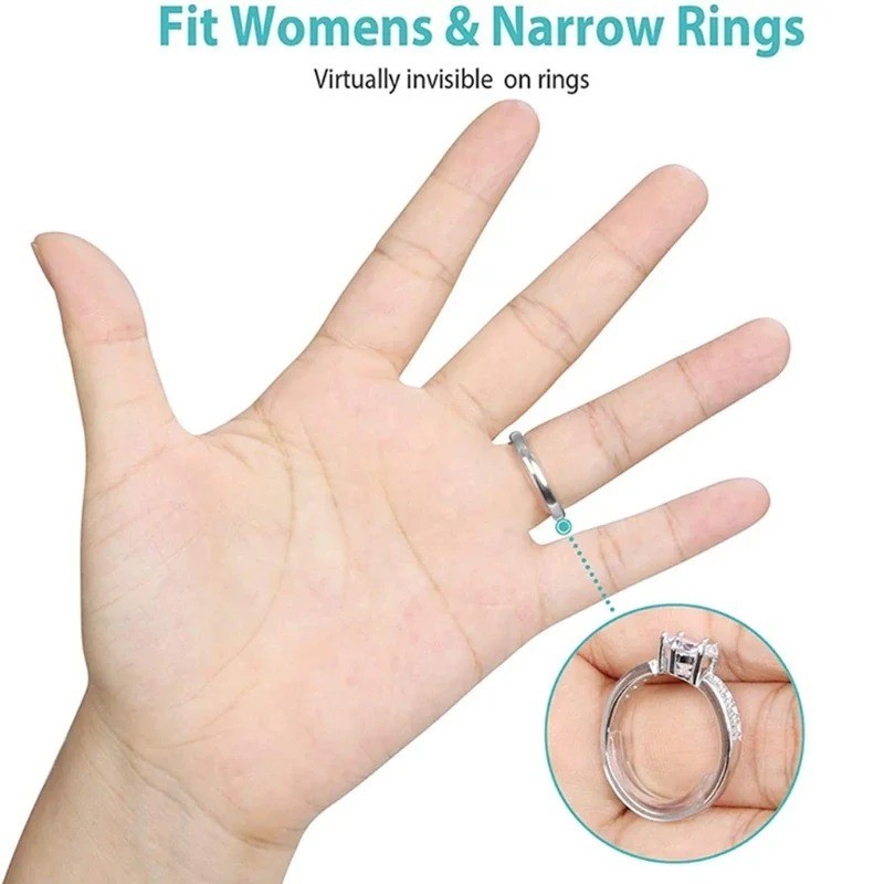 8 Sizes. Clear Silicone Ring Sizer Invisible Adjuster Anti-Loss for Loose Rings.