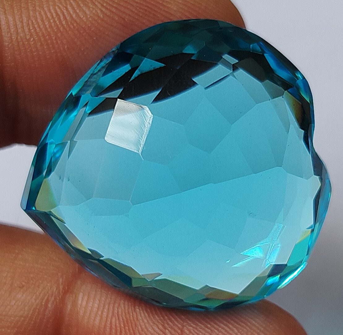 80.85 CT AAA+ Sky Blue Topaz Heart Shape Brazilian Loose Gemstone Gift For Women