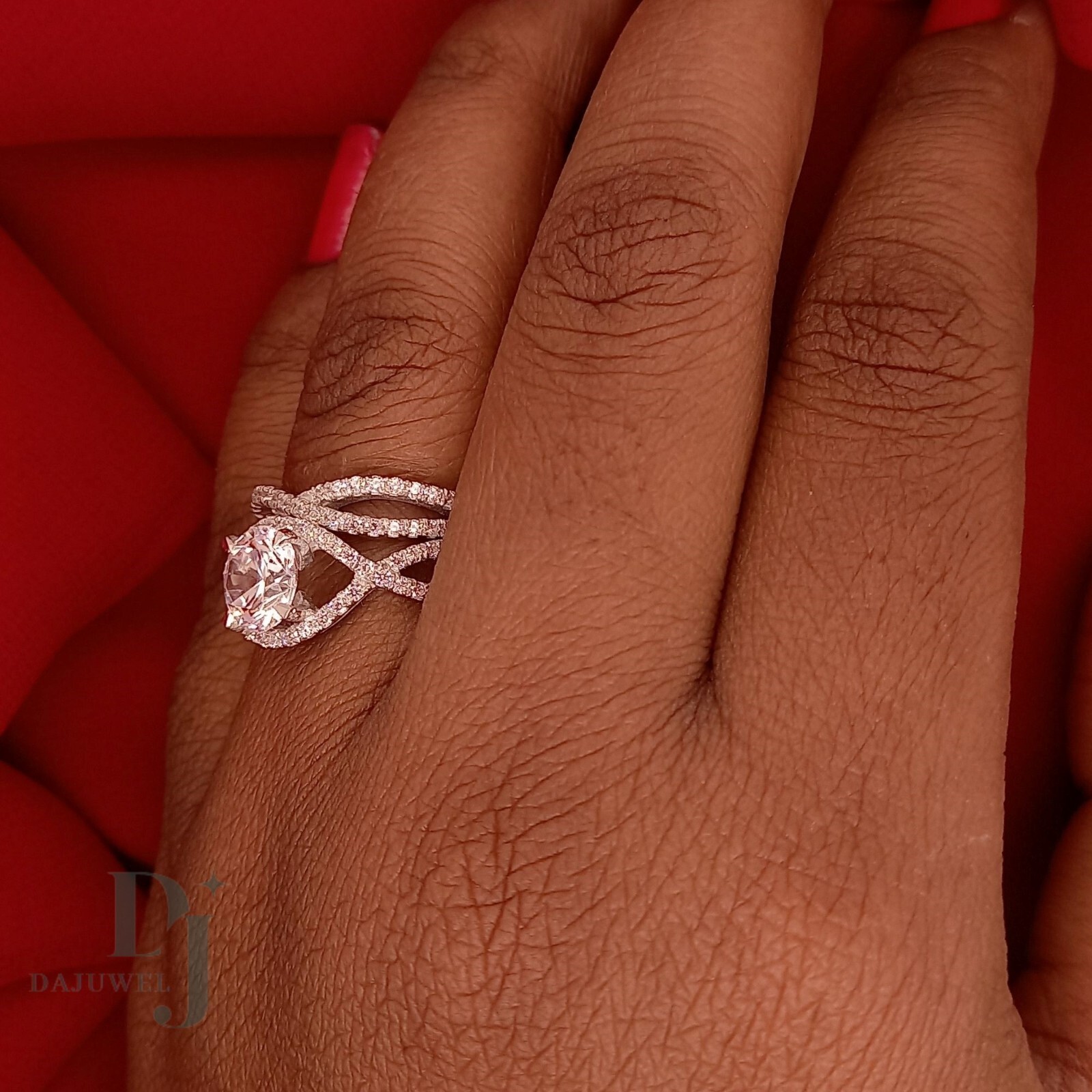 3 CT Round Cut Moissanite Bridal Set Engagement Ring Solid 14K White Gold VVS1