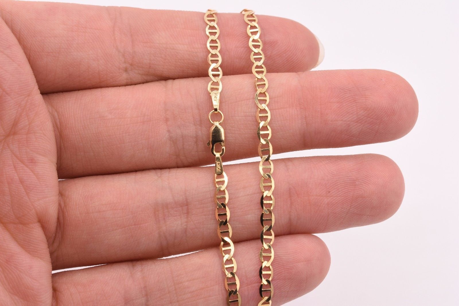 Solid Mariner Anchor Gucci Link Chain Bracelet Real 10K Yellow Gold ALL SIZES