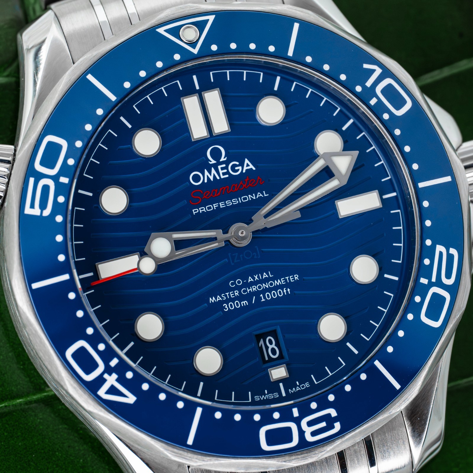 2023 Omega Seamaster Diver 300m Blue Dial on Bracelet 210.30.42.20.03.001 B+P