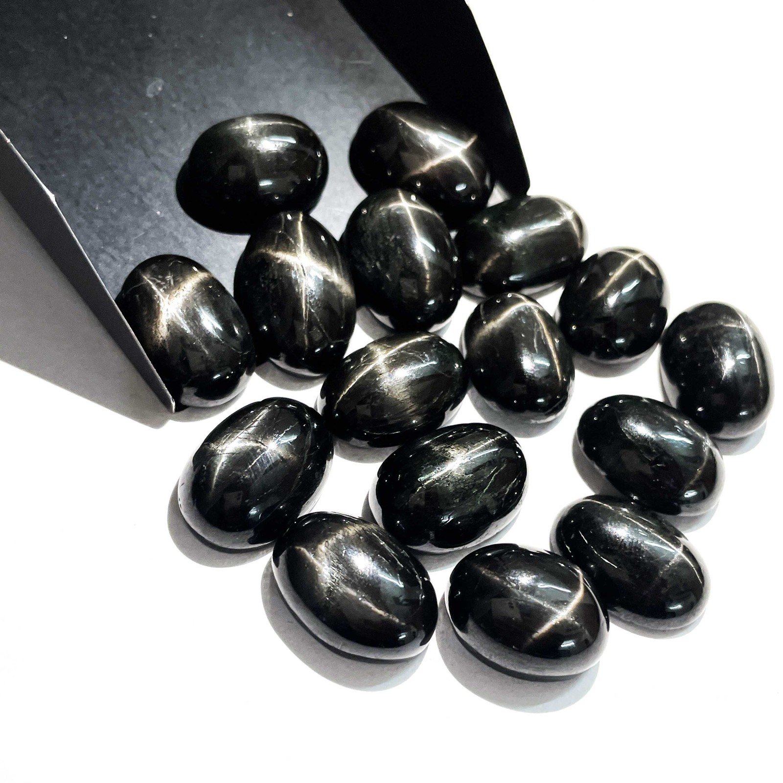 Natural Black Star Diopside Oval Cabochon Gemstone 11 Pcs 14*19-14*20 mm 215 CT