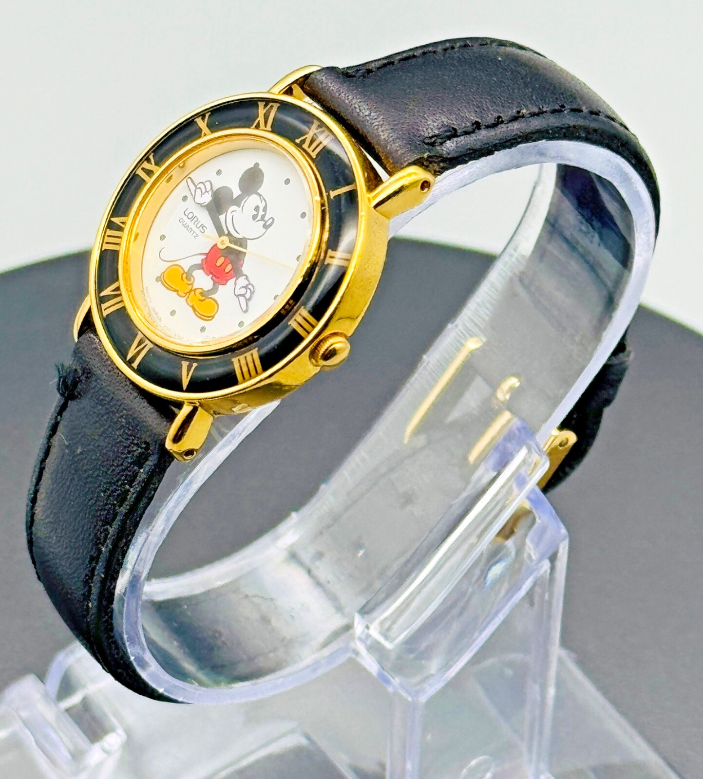 Disney Seiko Sii Mickey Mouse Watch Roman Numeral Pointing Hands New Battery