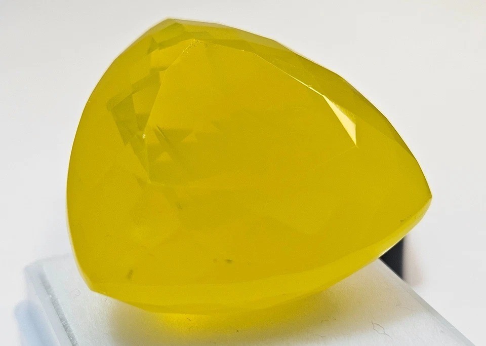 Natural Neon Yellow Opal 58-60 Ct Trillion Cut Loose Certified Gemstone