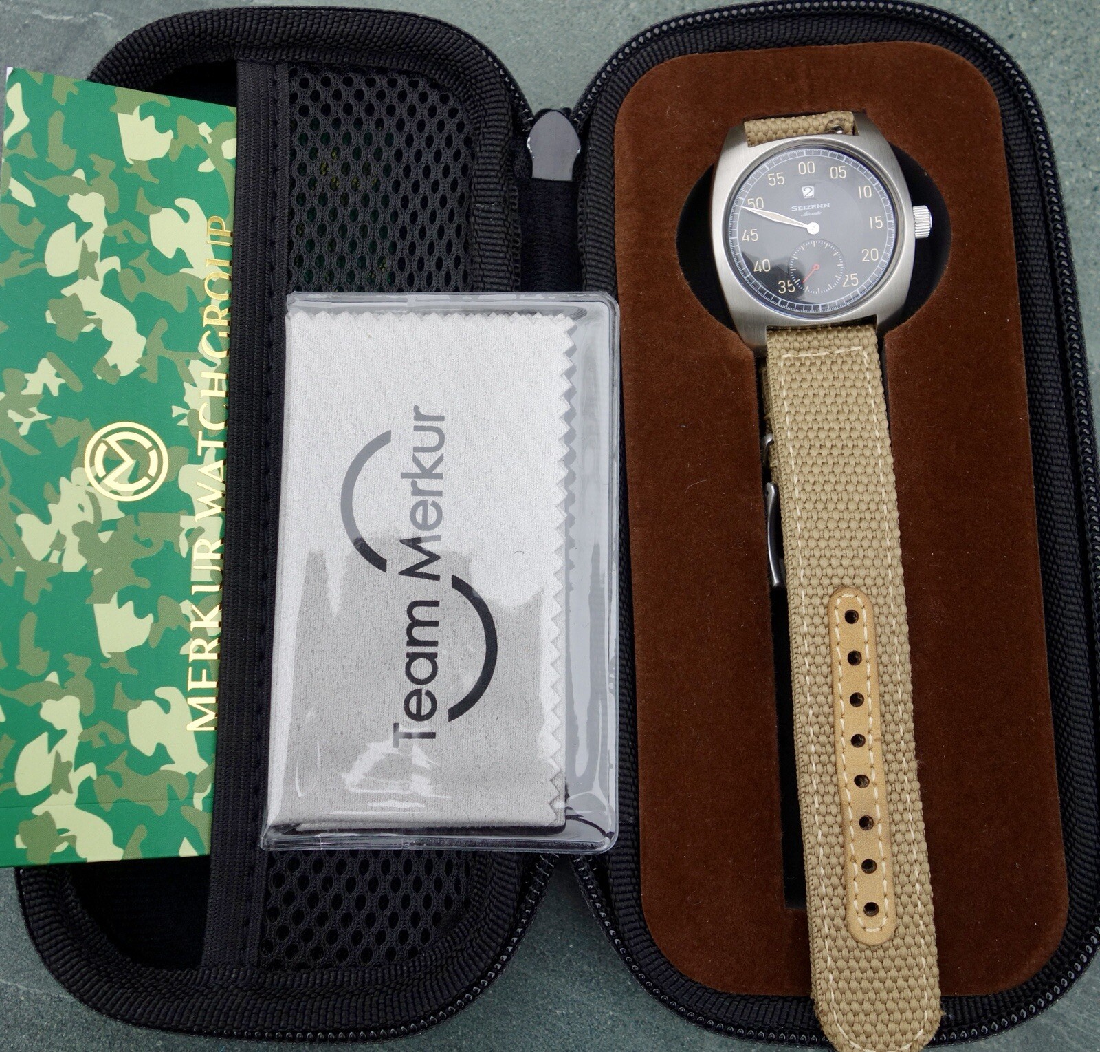 Mint Merkur 38mm Seagull ST1712 Auto Jumping Hour Military Style Field Watch