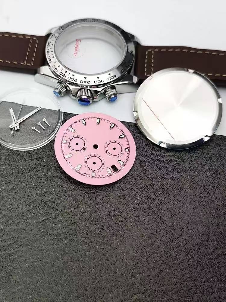 40mm VK63 Chronograph Case Luminous Sapphire Waterproof Diver Style