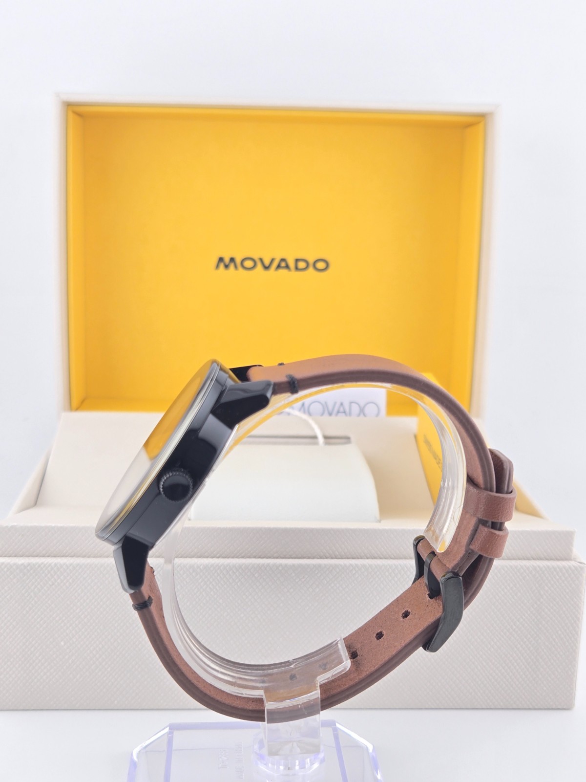Movado Men’s Bold Black Dial Brown Leather Strap Watch – 3600305 ($695 MSRP)