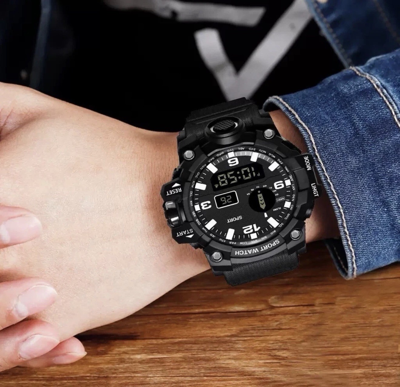 Men Waterproof Digital Sports Watch Military Tactical LED Backlight Wristwatch
