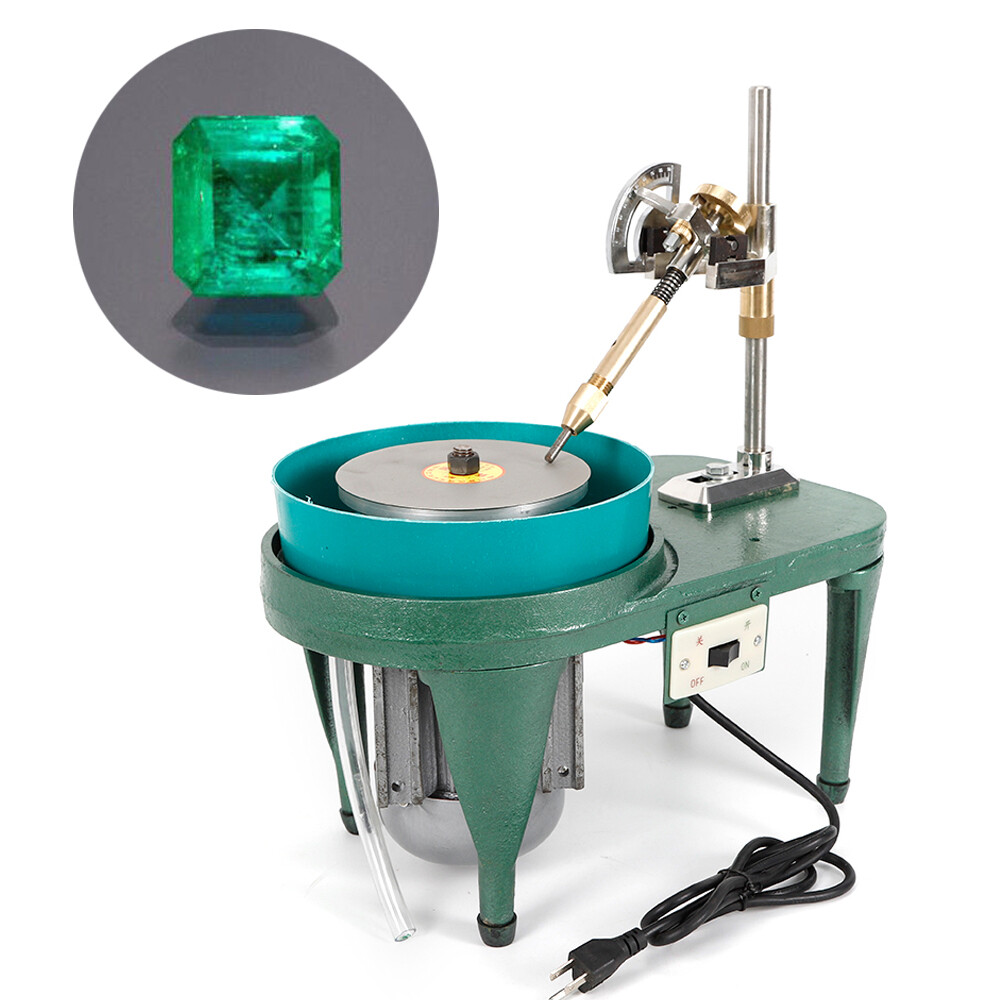 Gem Faceting Machine Gemstone Flat Grinder Jewelry Lapidary Cutter Polisher 180W