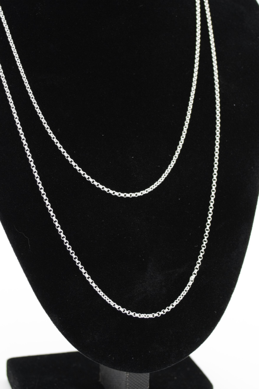 Italian 925 Solid Sterling Silver 1.8mm Round Flat Rolo Chain 16, 18 or 20 Inch