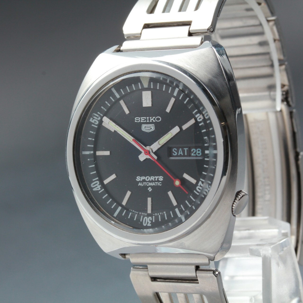 Vintage [Near Mint] Seiko 5 sports 6319-6000 Black Dial Men’s AT Watch JPN #56