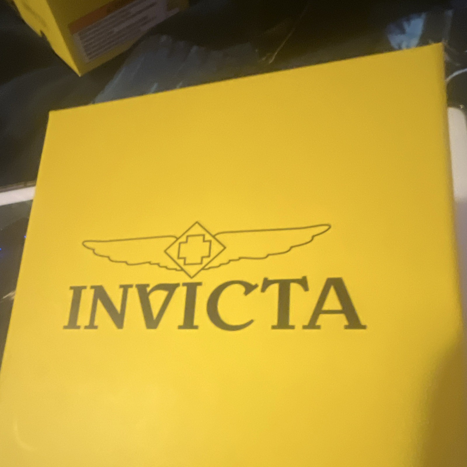 Invicta Men’s Quartz Chronograph Tachymeter Black/Gold Dial SS Bracelet 100m Box