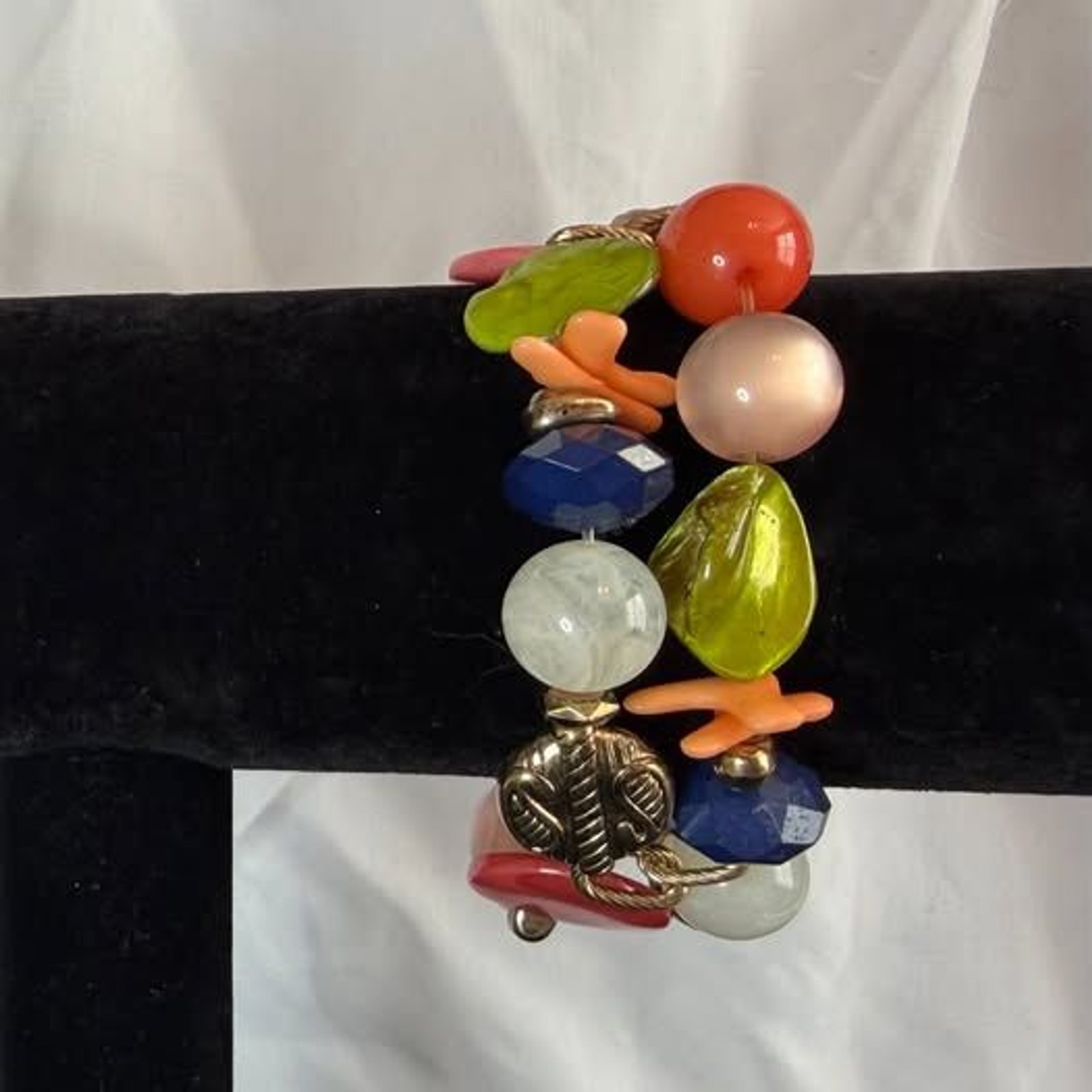 7″ Vintage Beaded Bracelet with Colorful Beads Bohemian- Hippie-Style