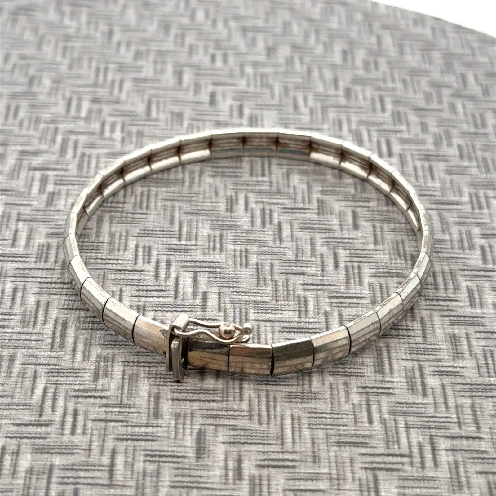 Vintage Milor 7.5” 925 Sterling Silver Omega/Panel Link Bracelet, 13.0g