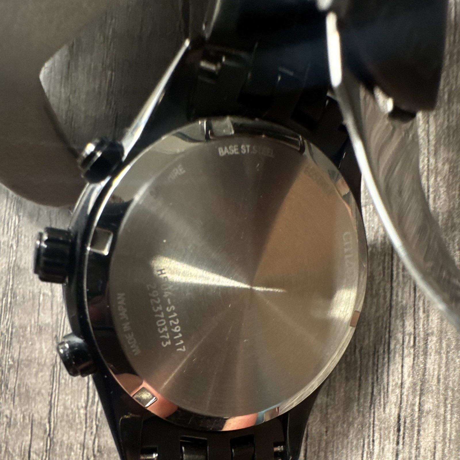 CITIZEN ECO DRIVE MAN’S CHRONOGRAPH BLACK ION-PLATED WATCH