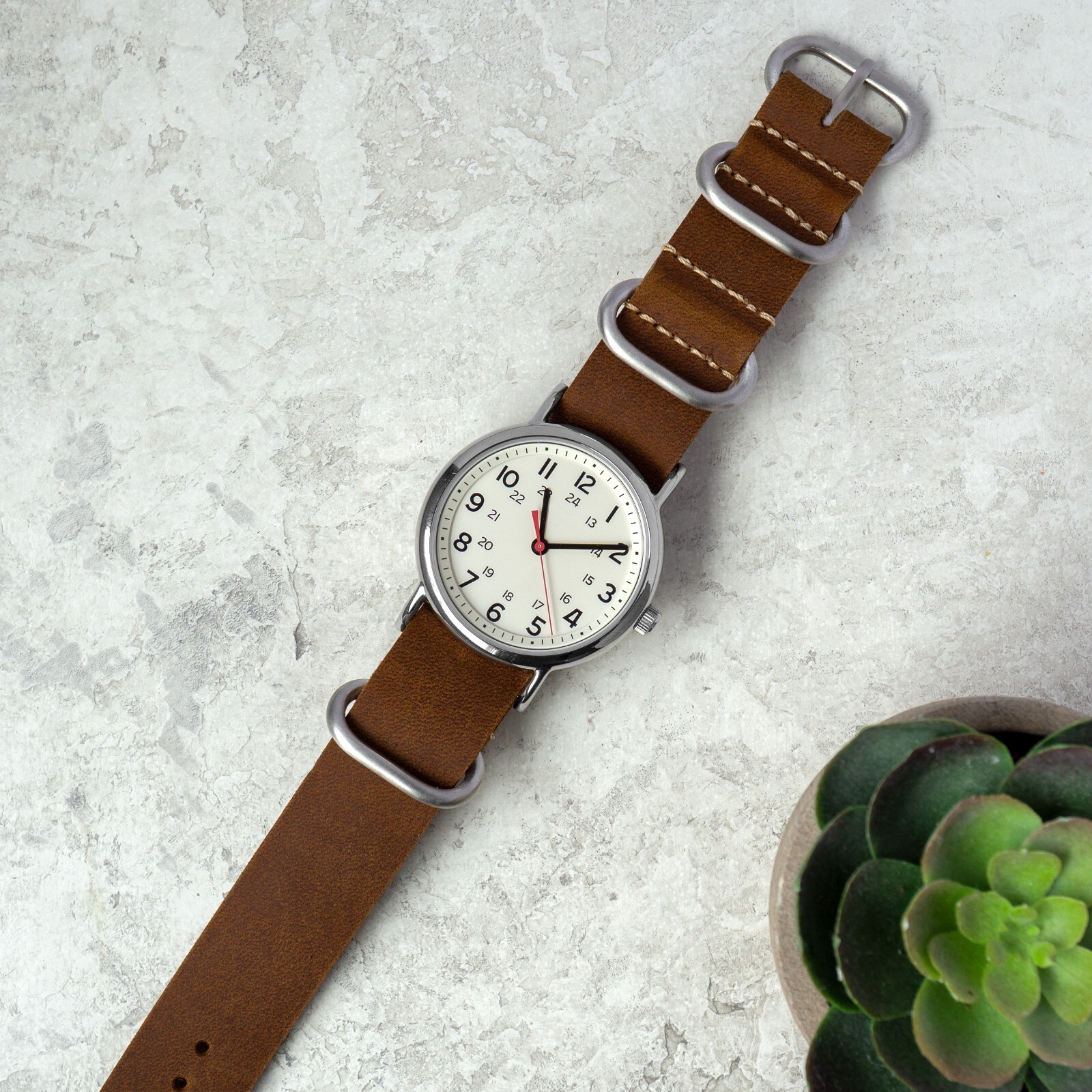 Crazy Horse Leather One Piece Watch Band – Dark Brown – 18, 20, 22 or 24mm