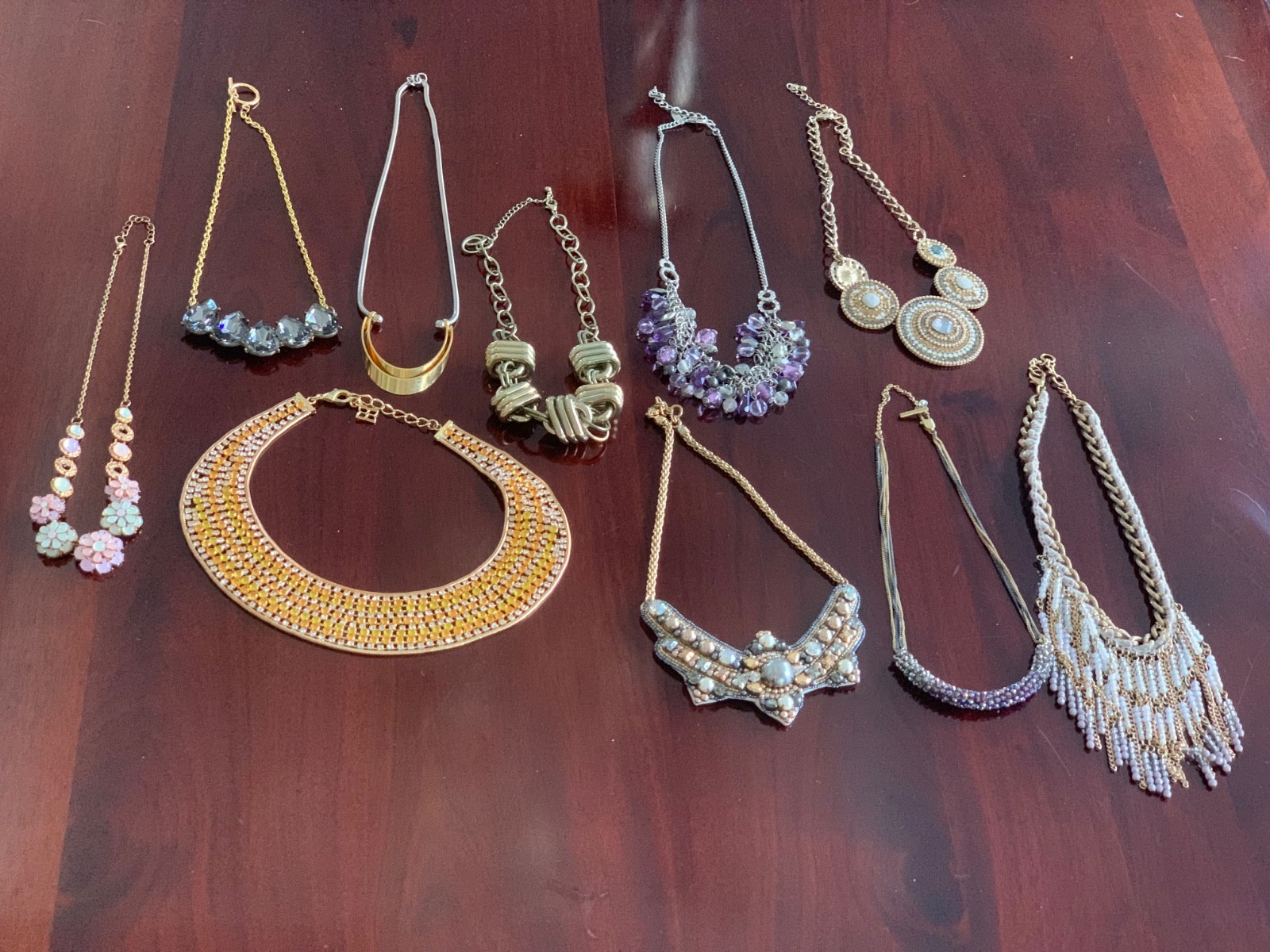10 BOLD NECKLACES! FASHION BLING, BIBB AND BEAUTIFUL STYLES IN VARIOUS LENGTHS!!