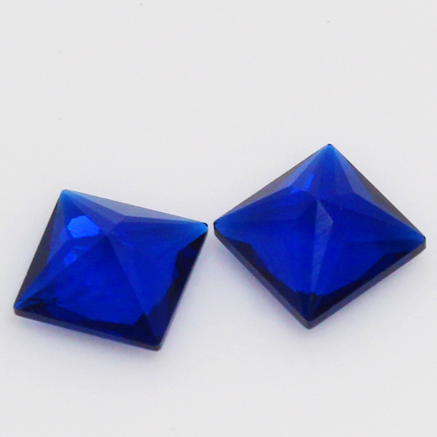 Natural Certified Ceylon Blue Sapphire 10.00 MM Princess Cut Pair Loose Gems