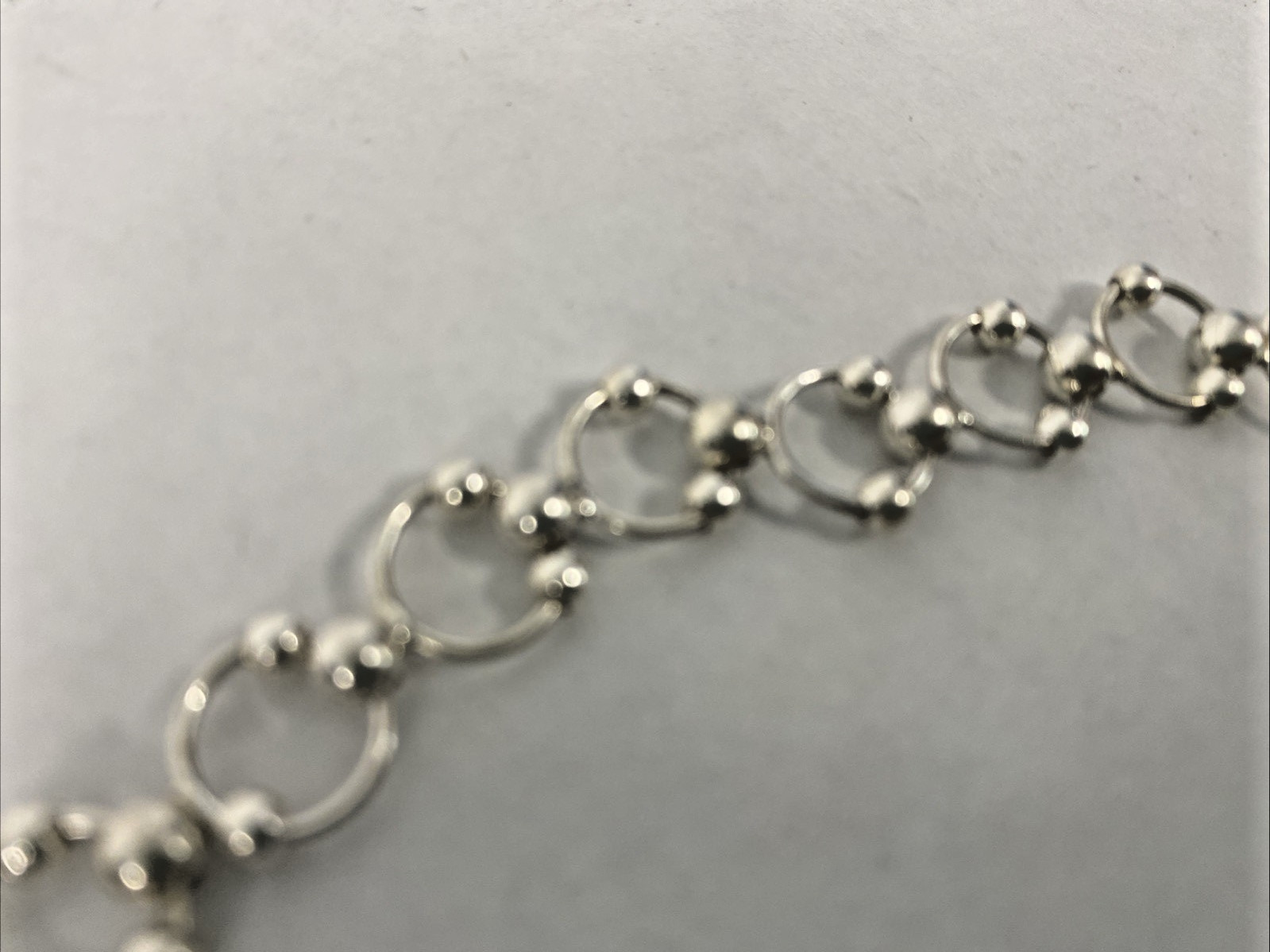 .925 Sterling Silver chain circle ball designer 16 inch Cable Chain Necklace NEW