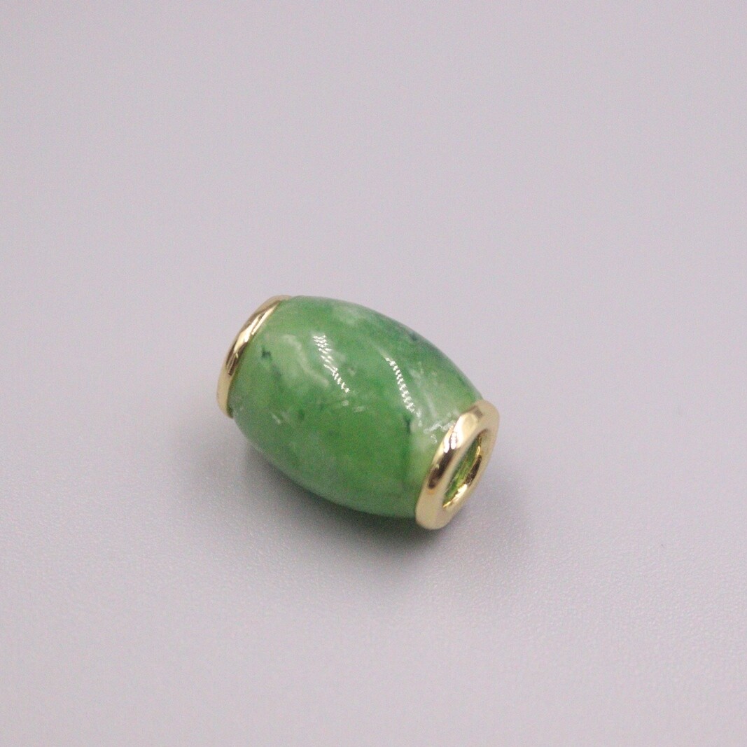 GP Heating Jade Pendant For Women Female Green 路路通 Bead 10mm Pendant Gift
