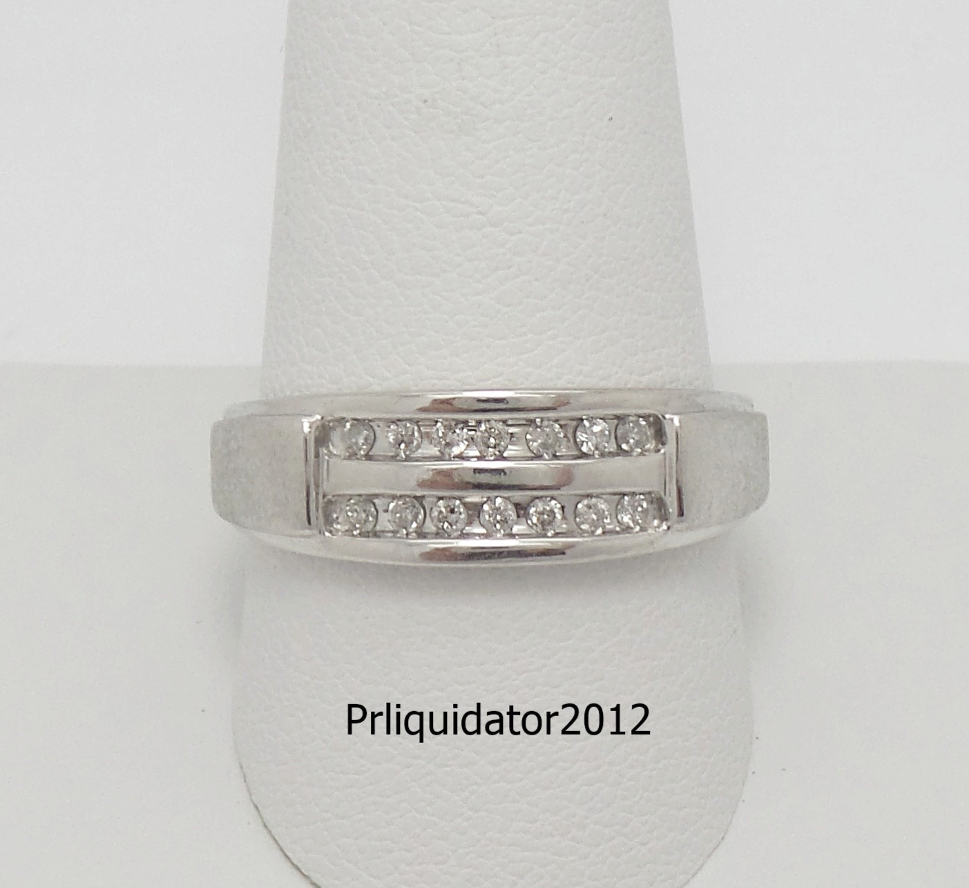 1/5CT MENS NATURAL DIAMOND WEDDING BAND BRIDAL RING 10K WHITE GOLD
