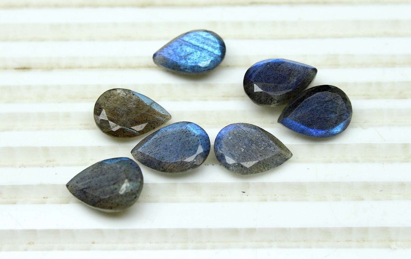 5x7mm Blue Labradorite Natural Pear Faceted Cut Loose Gemstone