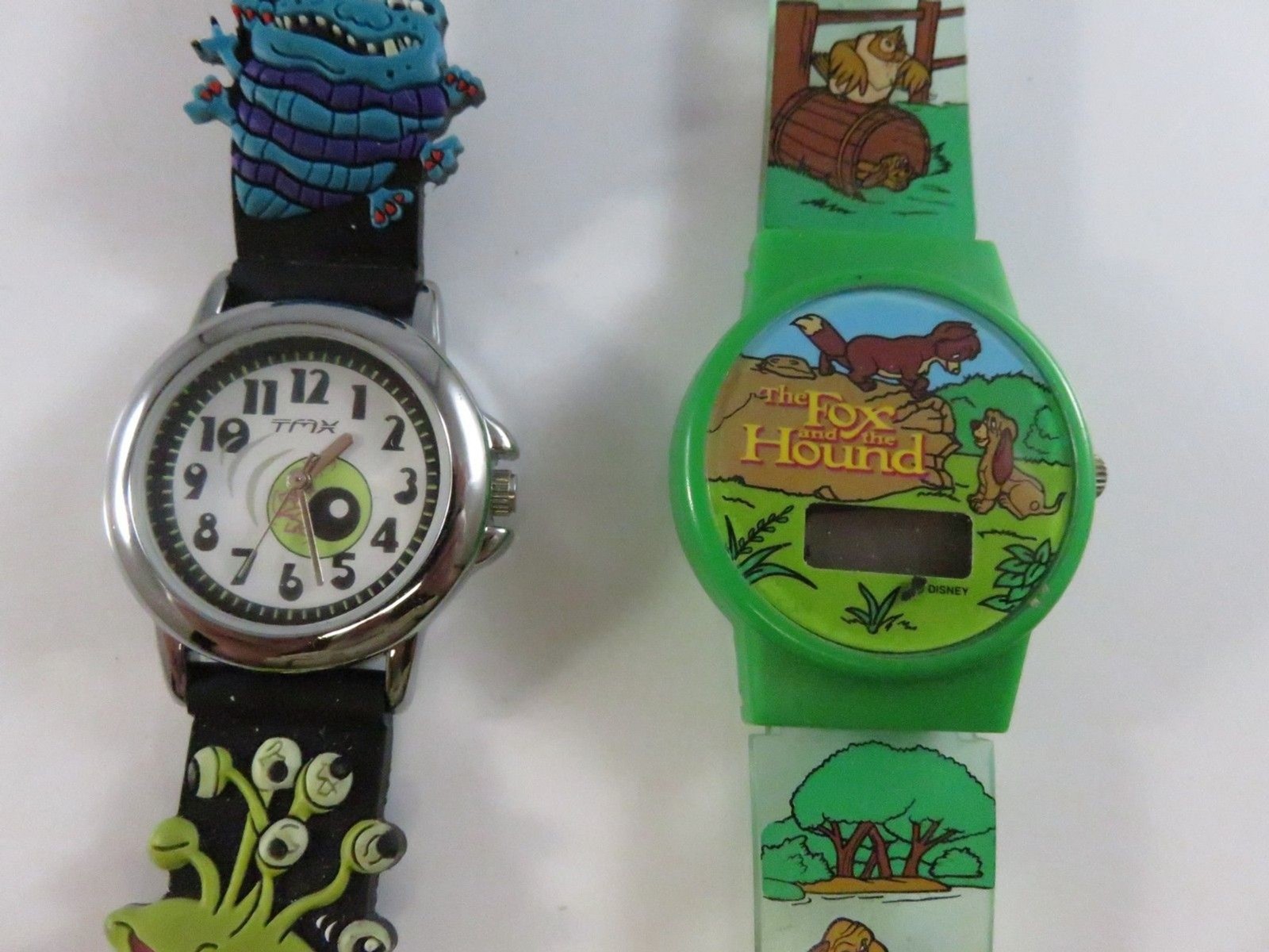 Timex TMX Monster Analog + Disney Fox and the Hound Digital Watch Lot – Untested
