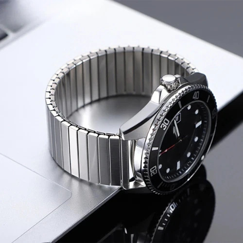 22mm Elastic Stainless Steel Watch Band Metal Stretch Expansion Springs Bracelet