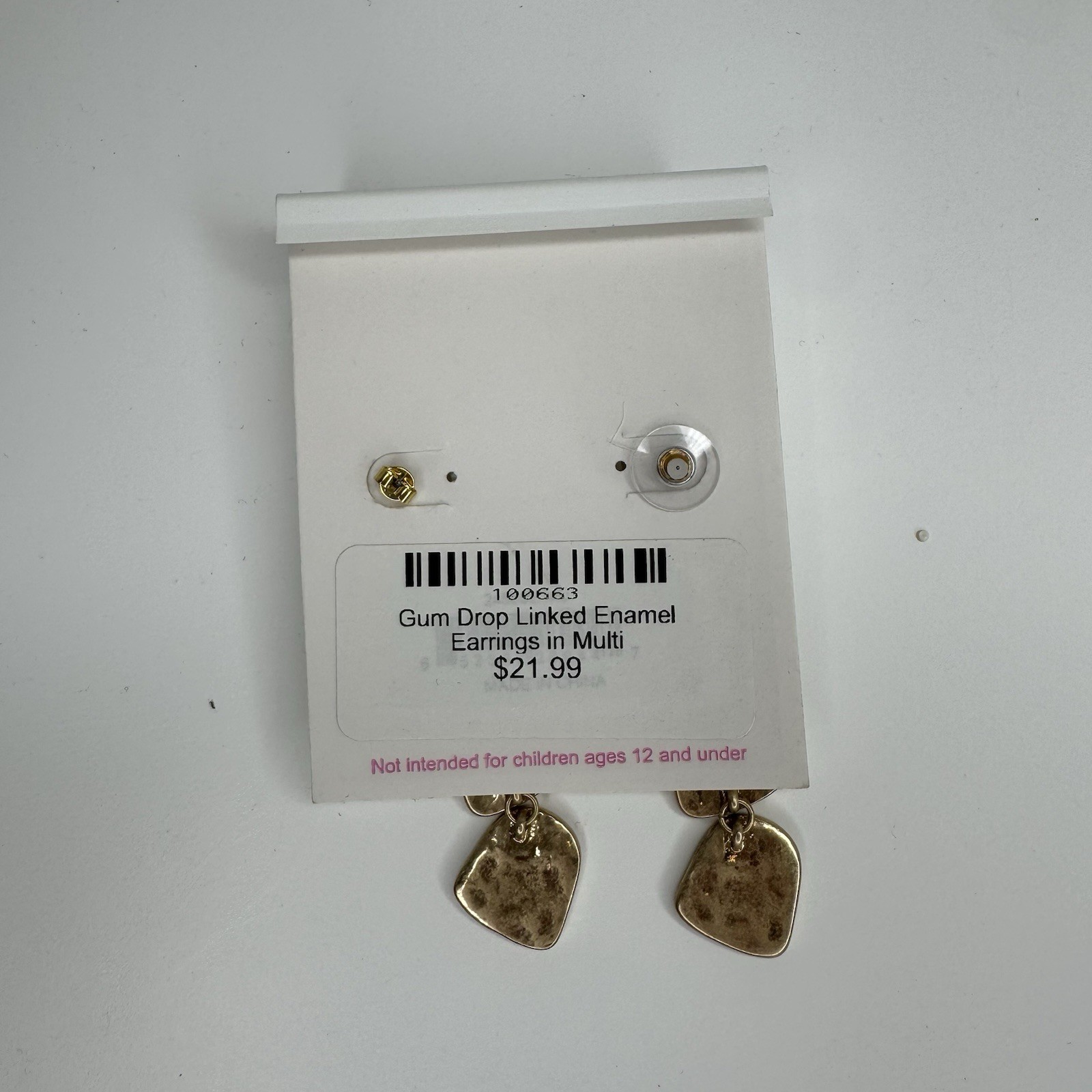NEW Canvas Style Jewelry Dangle Earrings Christmas Gumdrops Gold Tone Glitter