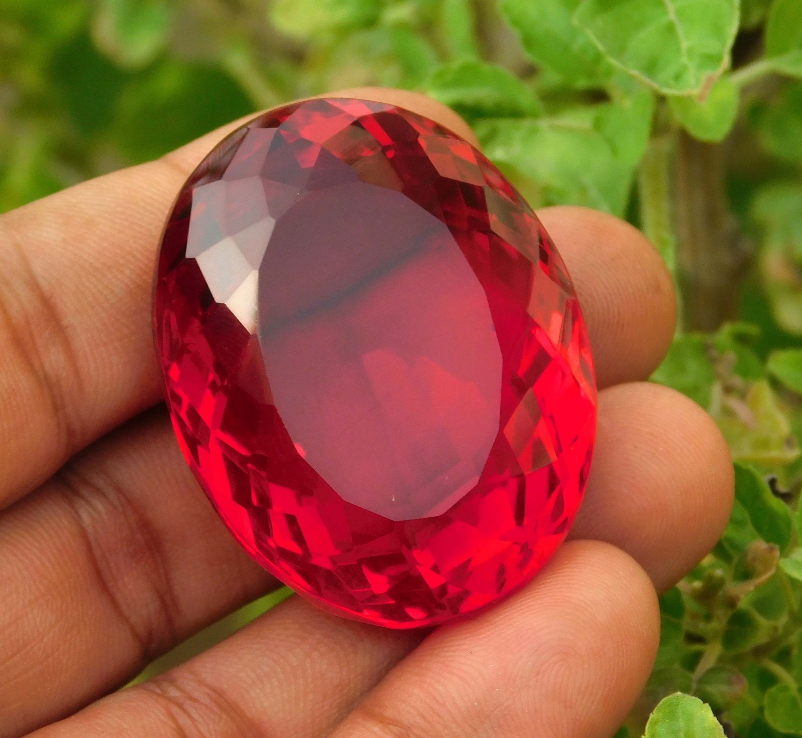 206.25cts. Natural Oval Cut Translucent Madagascar Red Ruby Loose Gemstone