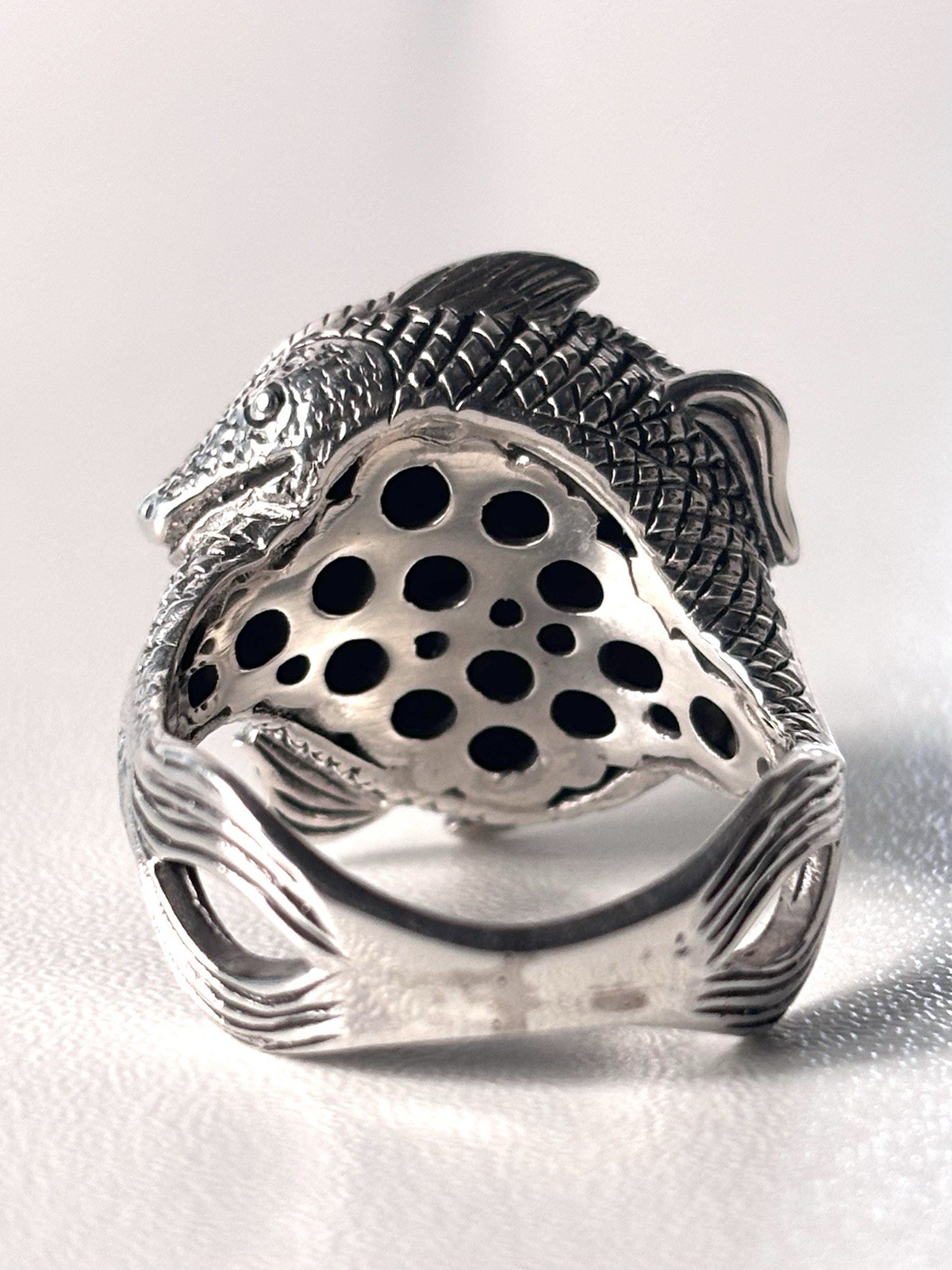 Bali Legacy South Sea Golden Pearl 925 Sterling Koi Fish Ring, Size 7