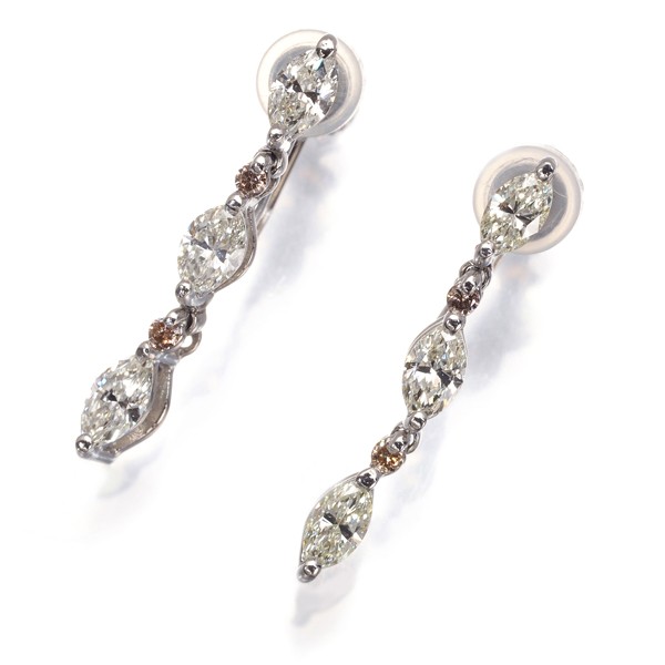 Diamond 0.47ct/0.48ct Marquise Drop Earrings 900 Platinum