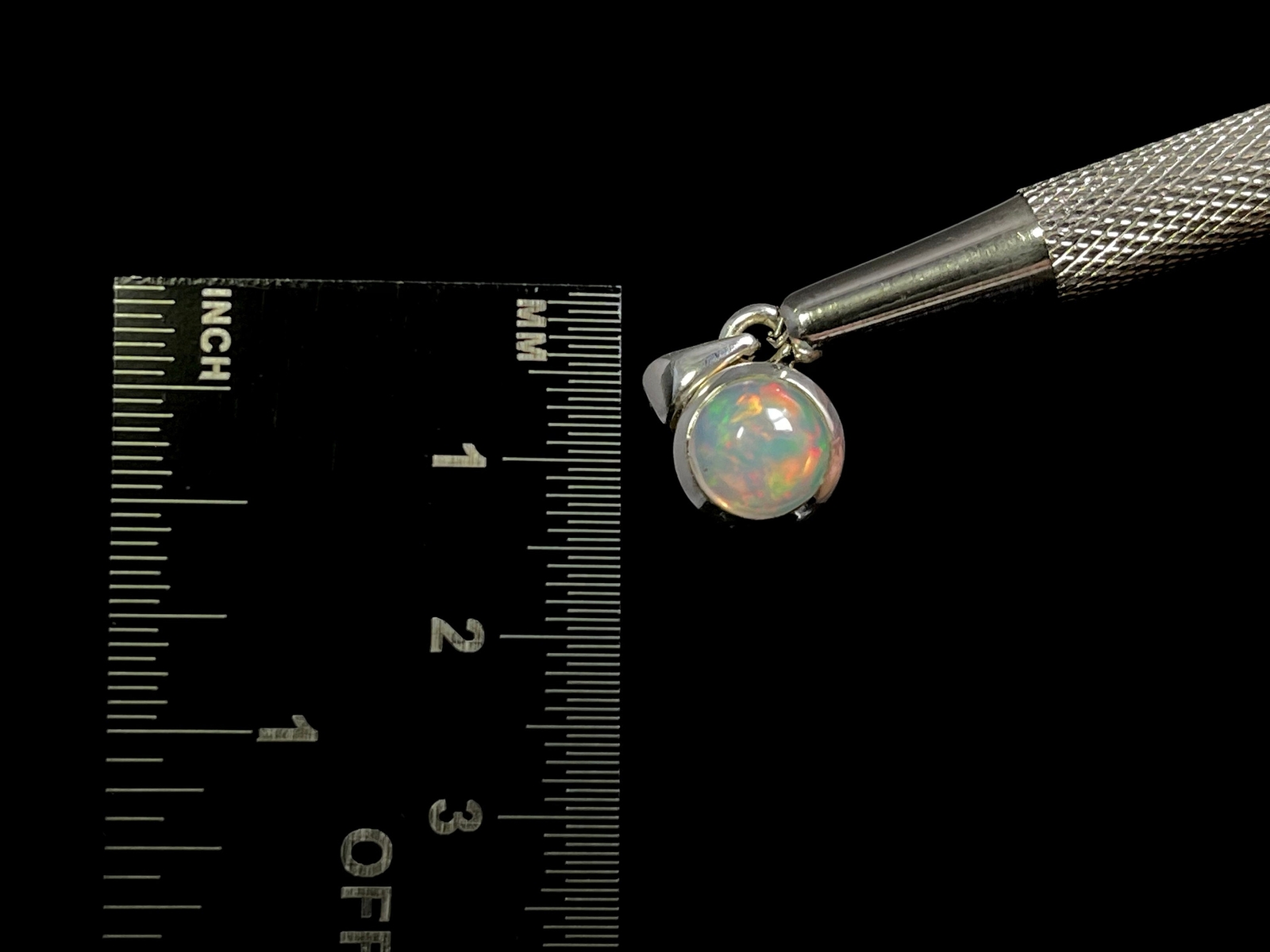 Welo OPAL Pendant – Sterling Silver, 8mm Round Cabochon – Necklace Jewelry 49111