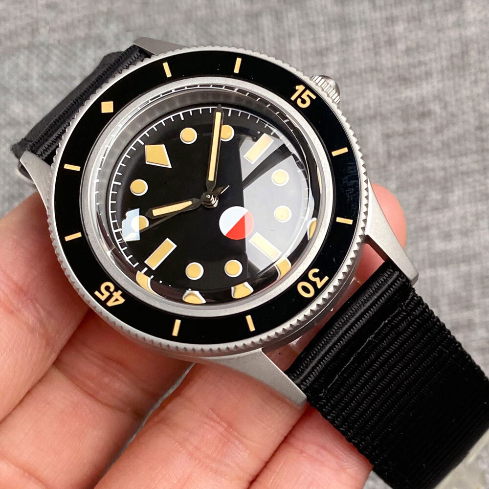 40mm Retro Tandorio Black Dial Miyota NH35A PT5000 Automatic Mens Wrist Watch