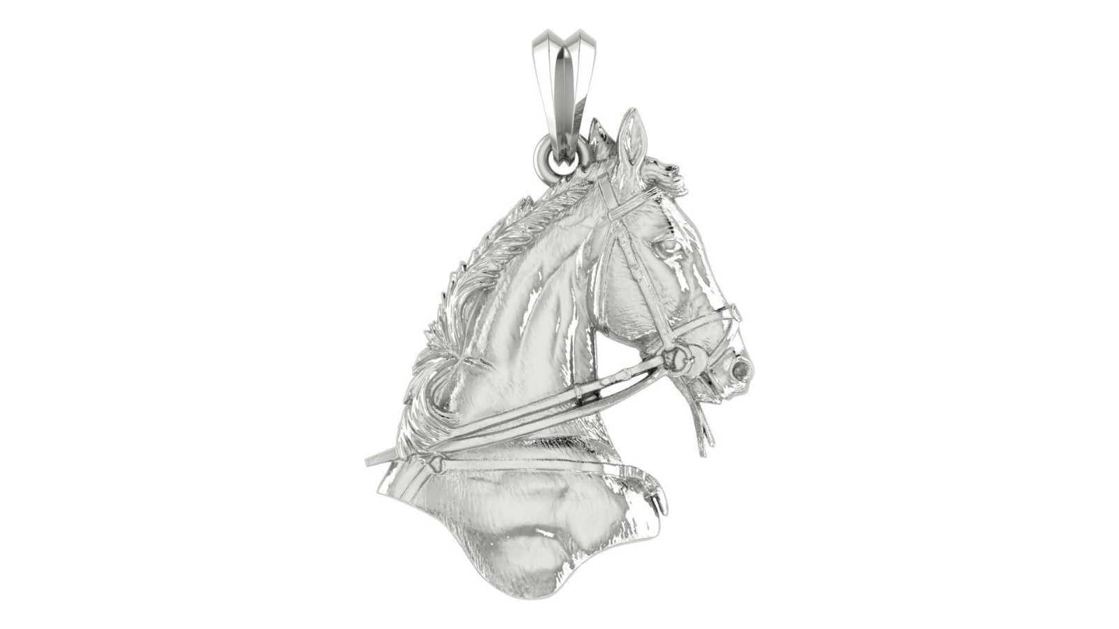 Horse Head Pendant | 999 Fine Silver 25mm | Handmade USA