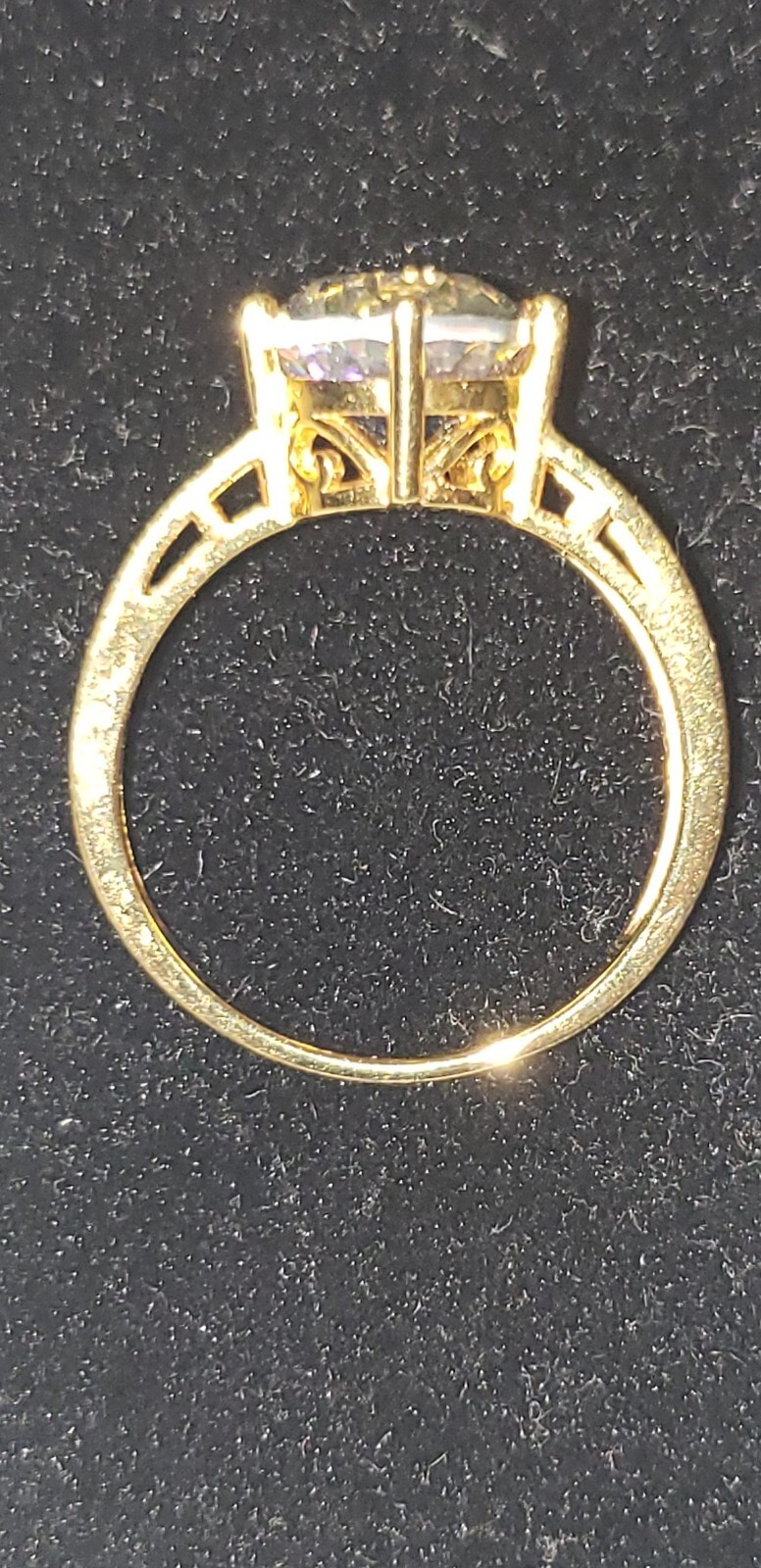 DK Ring Yellow Gold Plated Sterling Silver 925 Watermelon Rainbow Size 10.23