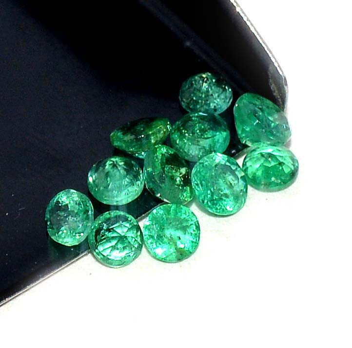 3 mm To 4 mm Natural Emerald Round Cut Lot 11 Pcs 1.71 CTS Loose Gemstones