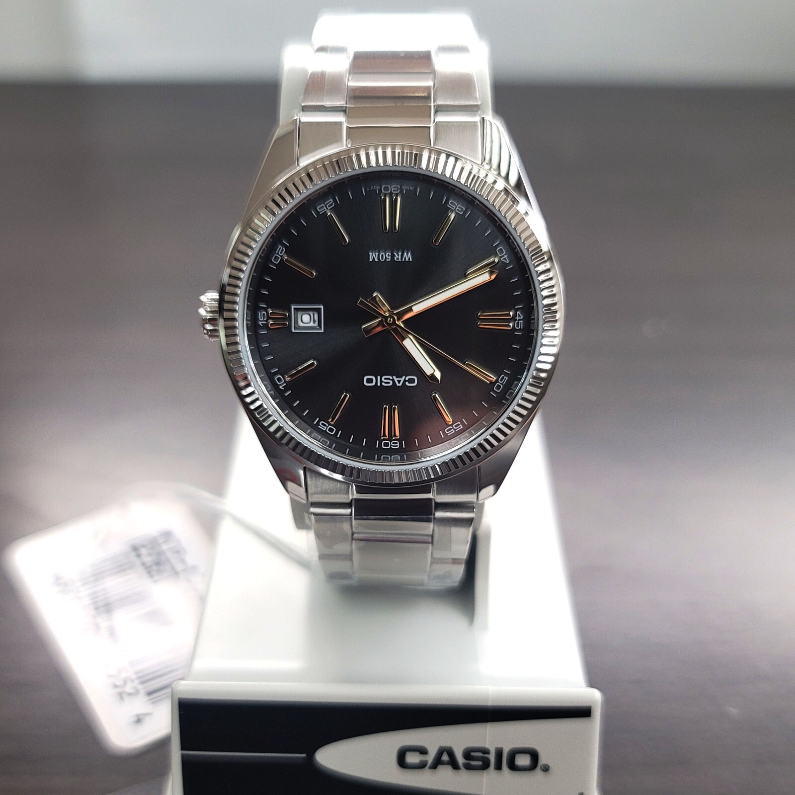 CASIO Men Analog Stainless Steel silver Band Watch Original New MTP-1302D-1A2VDF