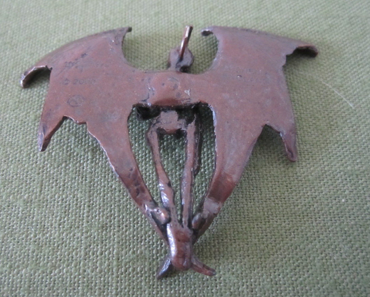 Alchemy England Winged Skeleton Gothic Metal Pendent 2003 Marked On Wings