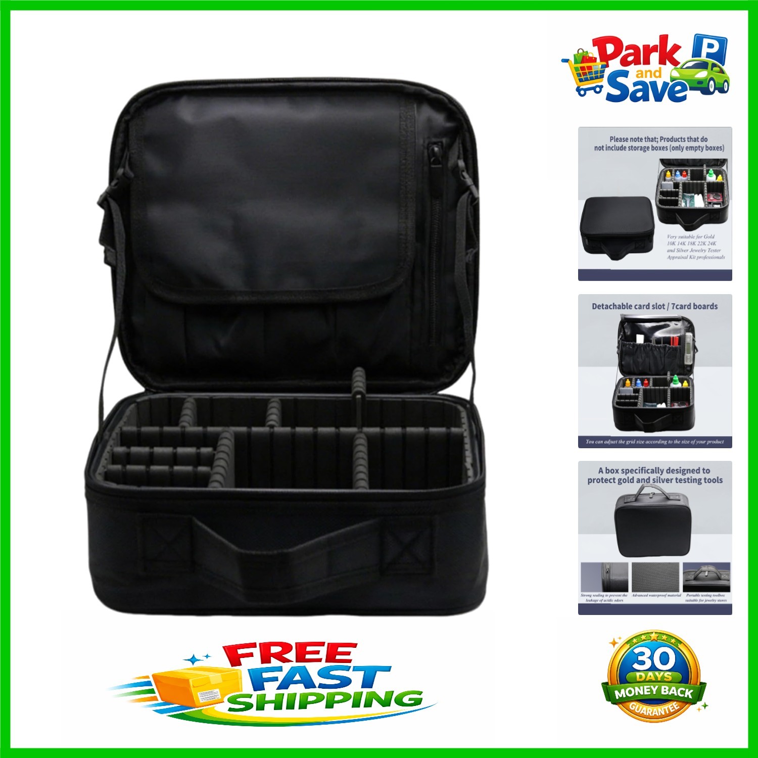 Black Cloth Storage Box – Jewelry Coin Tester with Detachable Baffle