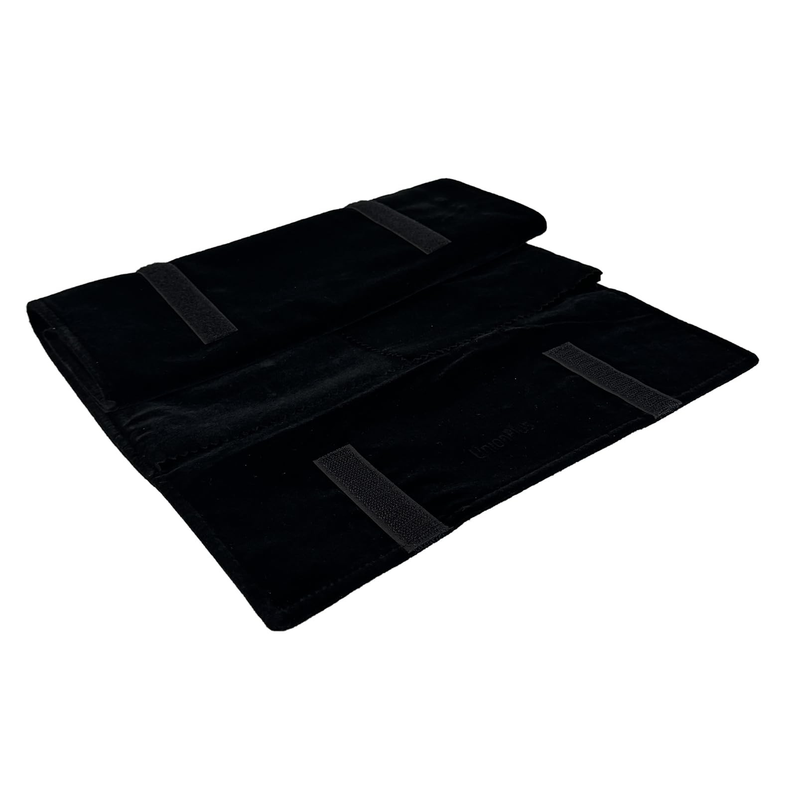 UnionPlus Velvet Travel Jewelry Roll Bag Organizer for Medium, Black