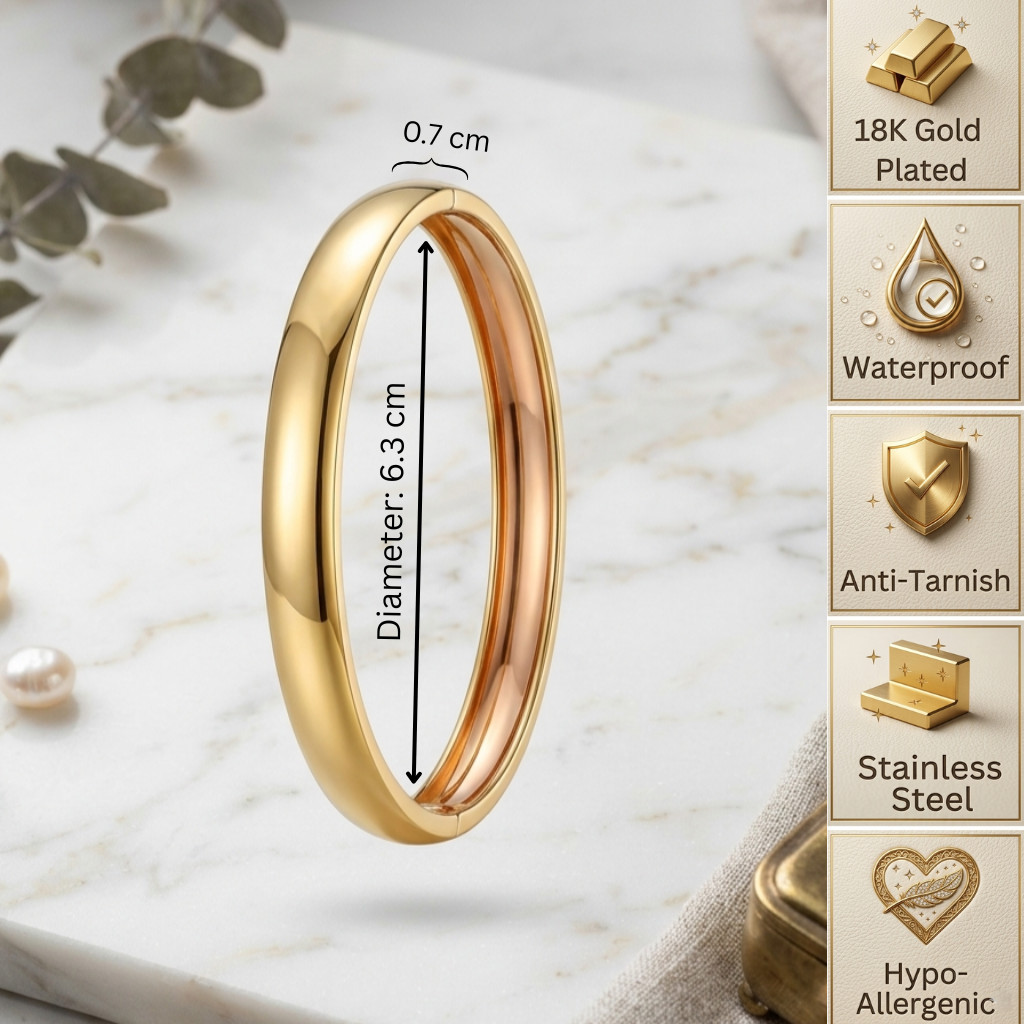 Anti Tarnish Bracelet, Premium Stainless Steel, 18K Gold Plated, Jewellery