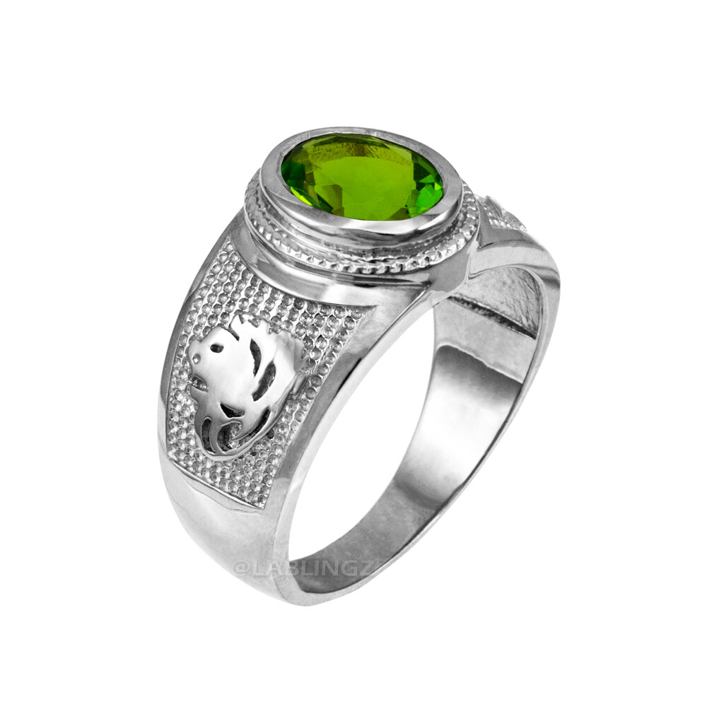 Sterling Silver Zodiac Sign Birthstone CZ Ring