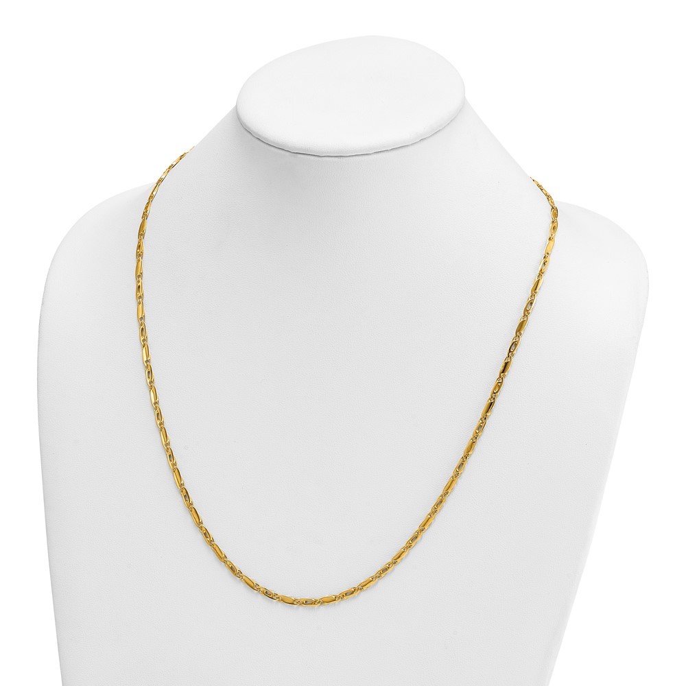 18k Yellow Gold 3.2mm Solid Fancy Link Chain Necklace 24″ 21g for Mom