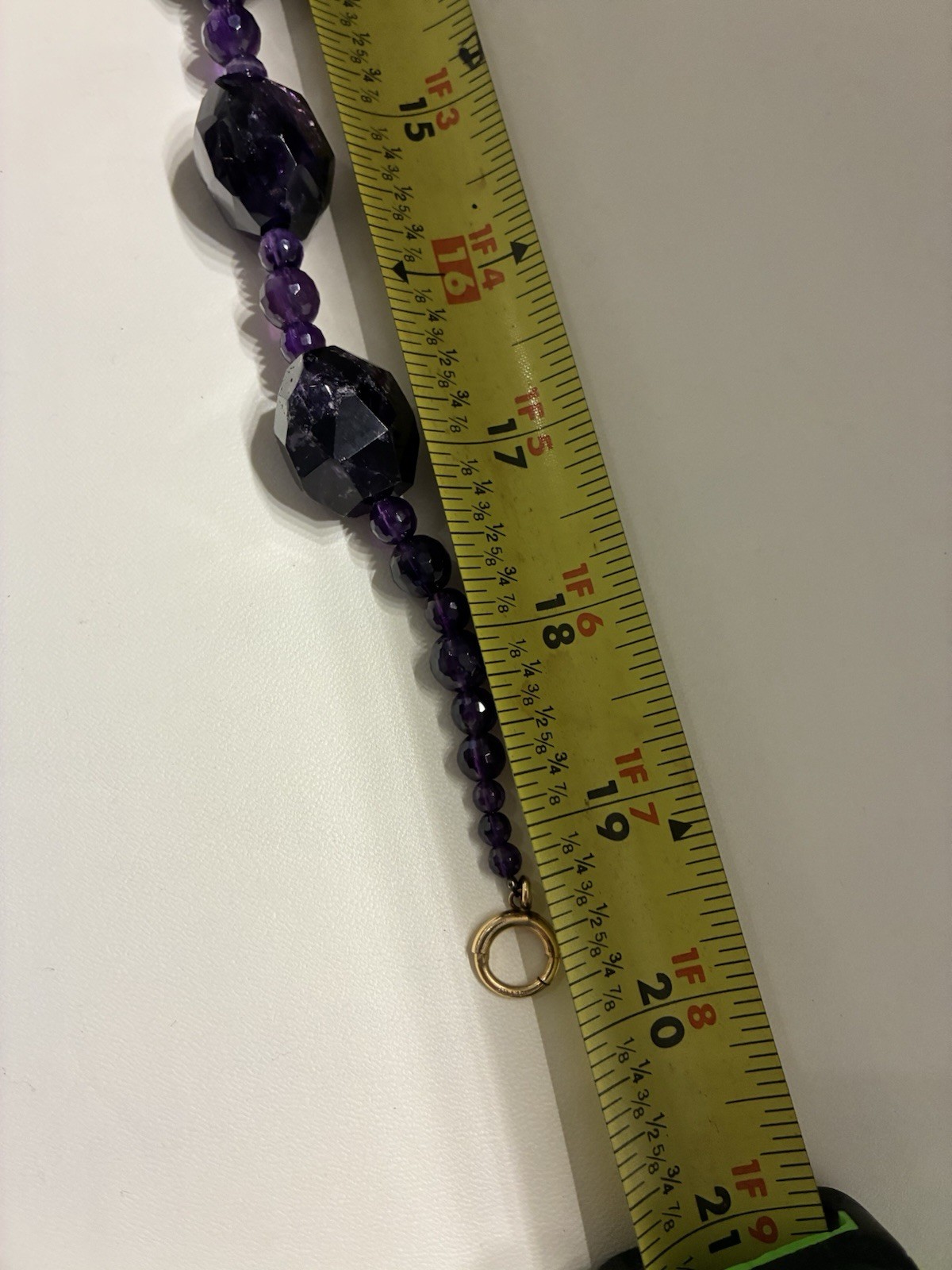 VTG 14K GOLD FILLED MASSIVE AMETHYST BEADED STATEMENT PENDANT NECKLACE 140g 20”
