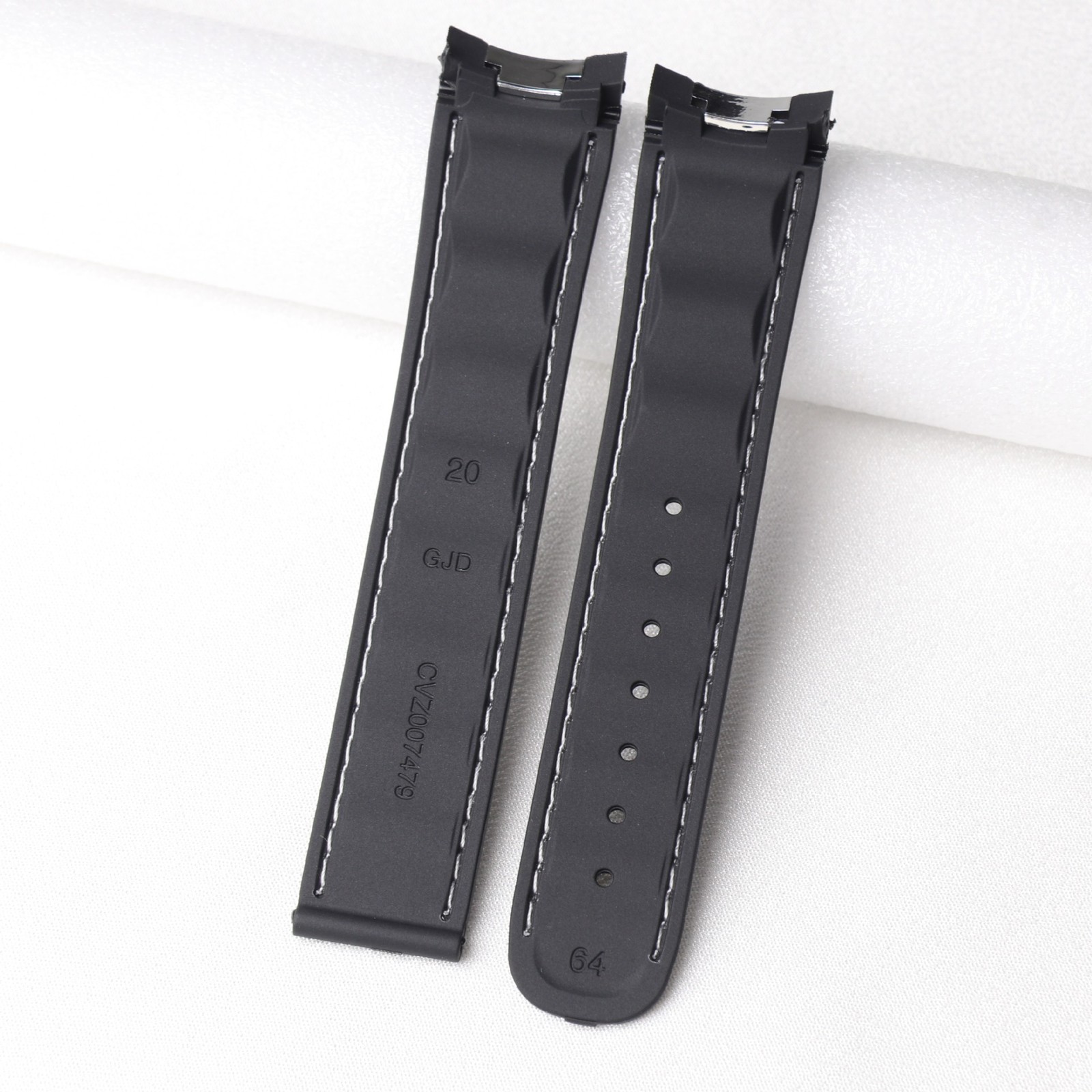 Quality Rubber Watch Straps Mens Waterproof Wristband 20mm for Omega Buttonless